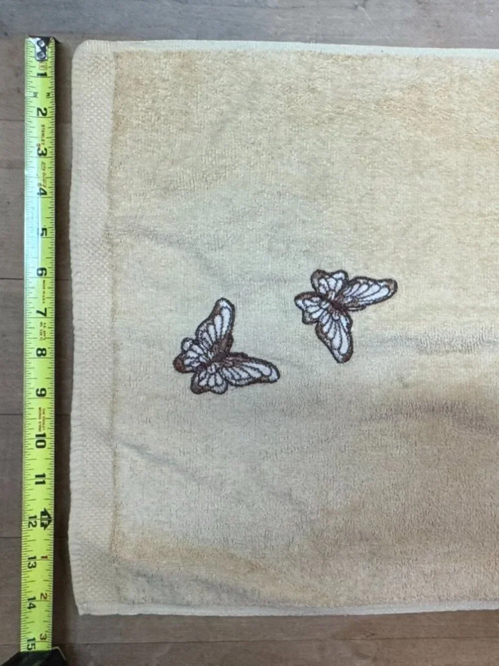 MARTEX Vintage Embroidered Butterfly Towels Lot of 5 MCM Vintage Retro